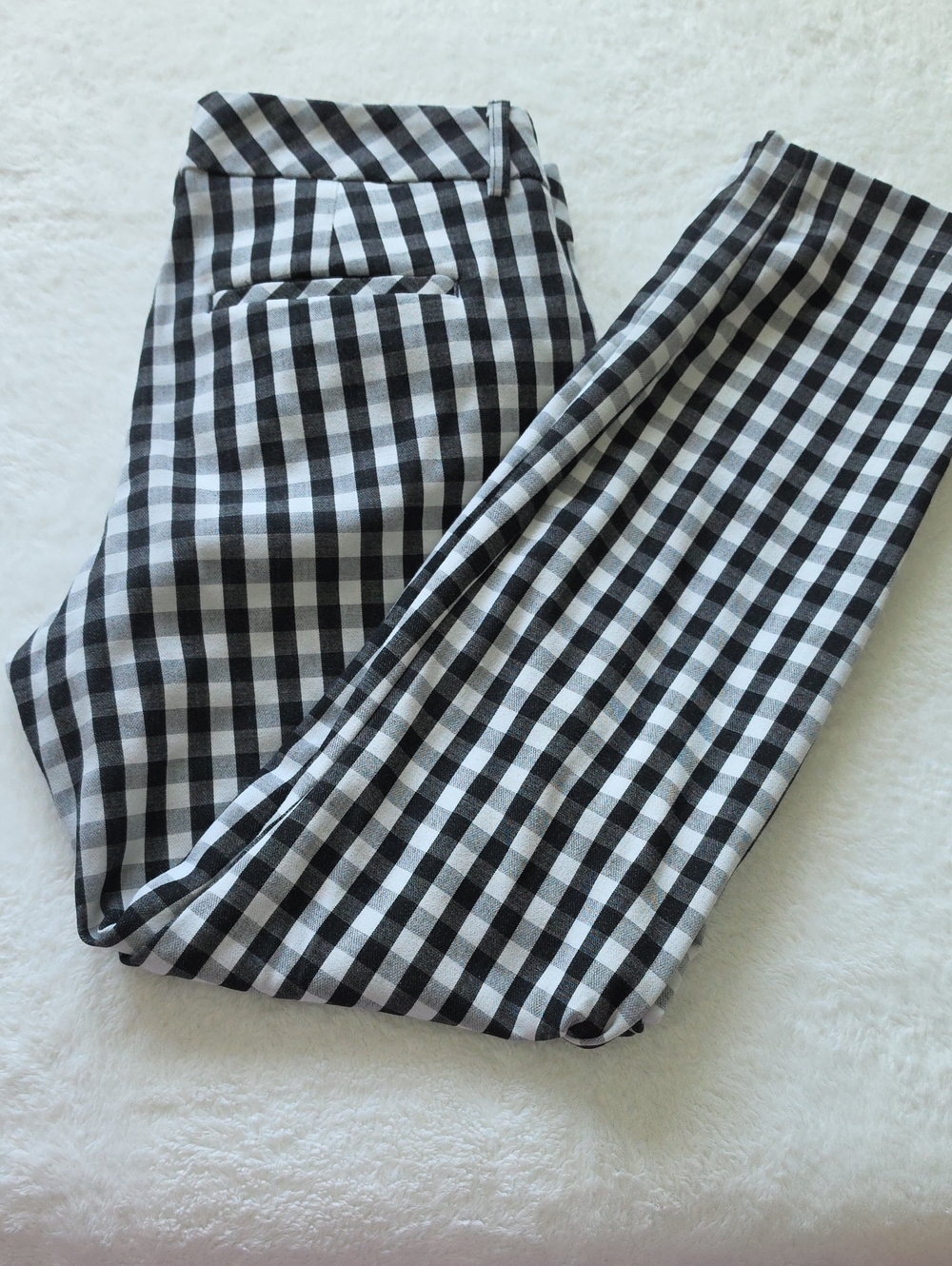 Express Editor  Black and White  Pants - Classic Check Print